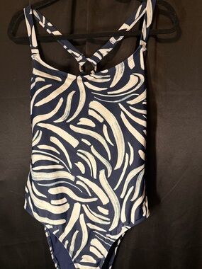 Hurley Navy and White One-Piece Swimsuit